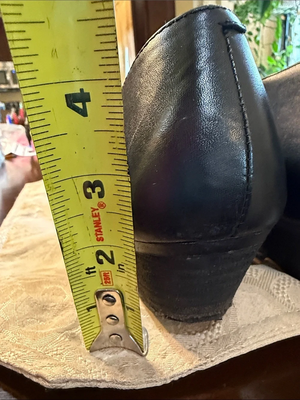 Chelsea & Violet Black Leather Pointed Ankle Boot